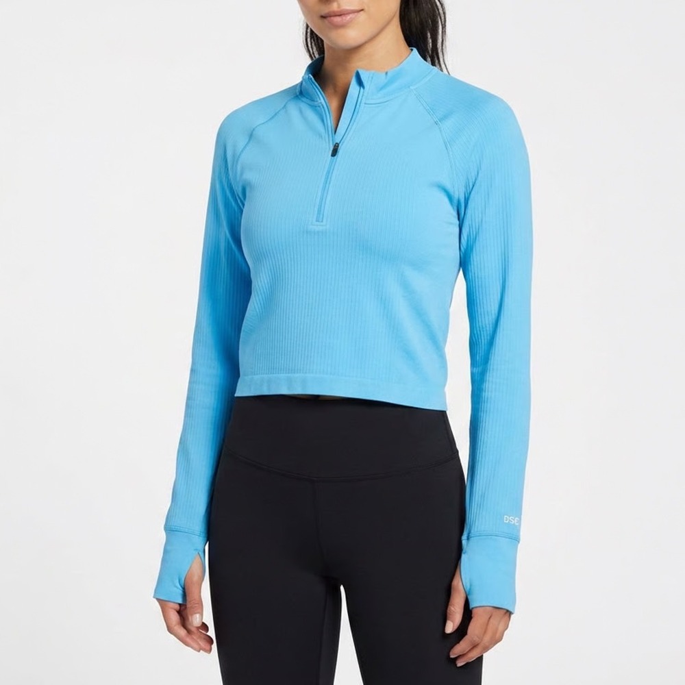 DSG Momentum Seamless 1/4 Zip Pullover Aqua Blue Womens XXL - Picture 1 of 7